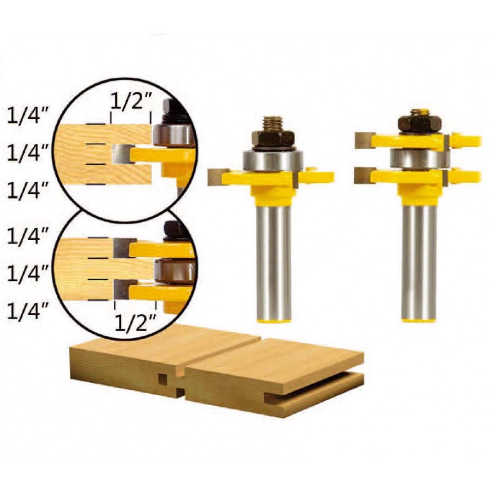 Tong & Groove Router Bits Set